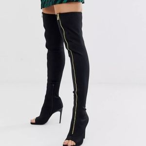 NEW ASOS DESIGN Kyoko thigh high boots in black 7